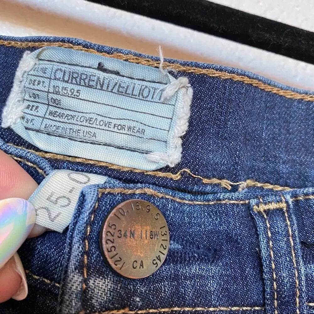 Current Elliott High Waist Skinny Adventure Jeans Size 25